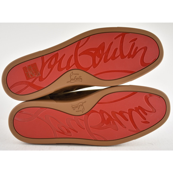 Christian Louboutin Mens Louis Orlato Flat Rhea Brown High Top Sneakers 42.5 9.5 - Picture 11 of 11